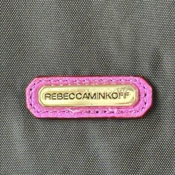 Rebecca Minkoff Womens Bag Purple Black Nylon Travel Tote with Studs New - Picture 4 of 13